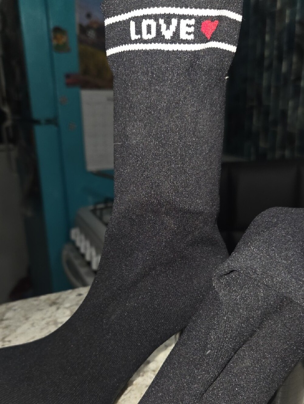 Aldo Black Stretch Sock Boots with Block Heel